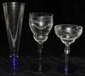 101449 CLEAR  COBALT GLASS STEMWARE 22 PIECES
