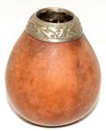 091396 PERUVIAN CARVED GOURD  SILVER YERBA MATE CUP