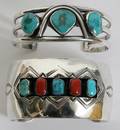 120302 AMERICAN INDIAN STERLING TURQUOISE BRACELETS