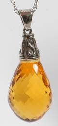 120300 14KT WHITE GOLD AND CITRINE NECKLACE L 18