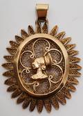 012400 18 KT GOLD FILIGREE PENDANT H 1 34