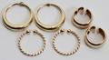 012390 YELLOW GOLD EARCLIPS THREE PAIRS