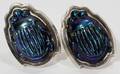 012381 TIFFANY  CO STERLING  FAVRILE SCARAB EARCLIPS
