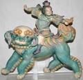 011415 CHINESE EARTHENWARE FIGURAL ROOF TILE H 13