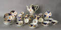 Gaudy Welsh cups and saucers