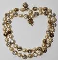 121427 CHANEL FAUX PEARL  CRYSTAL NECKLACE L 36