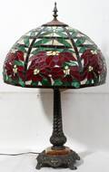 120338 LEADED GLASS LAMP