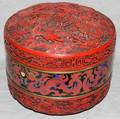 120318 CHINESE DRUM FORM CLOISONN  LACQUER BOX