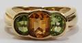 112370 CITRINE  PERIDOT RING WITH 14KT YELLOW GOLD