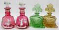 111431 GLASS PERFUME BOTTLES FOUR H 5