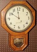 102364 SETH THOMAS OAK REGULATOR WALL CLOCK H 24