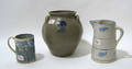 Blue decorated stoneware crock