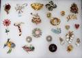 101492 VINTAGE DESIGNER BROOCHES LOT OF 18