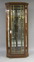 Contemporary beveled glass corner display cabinet