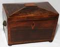 092343 ENGLISH ROSEWOOD TEA CADDY 19TH C H 6