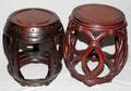 091431 CHINESE WOOD TABORETS 19 X 14