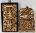 091430 THAILAND  LACQUERED WOOD WALL POCKET  PLAQUE