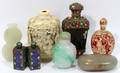 091427 CHINESE ENAMELED METAL STONE  SNUFF BOTTLES
