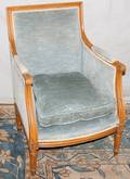121454 LOUIS XVI UPHOLSTERED ARM CHAIR WALNUT