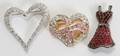 121464 SWAROVSKI CRYSTAL PIN GROUPING THREE PIECES