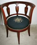120361 NEOCLASSICAL BARREL BACK ROUND CHAIR H 29
