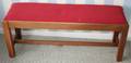 120364 MAHOGANY AND UPHOLSTERED LONG BENCH C1960