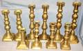 020414 ANTIQUE BRASS CANDLESTICKS 4 PAIRS 10 PCS