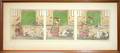 020390 HANDPAINTED COLORED LITHOGRAPH TRIPTYCH