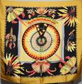 012418 HERMES BRAZIL SILK SCARF 35 X 35
