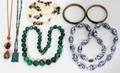 012403 CHINESE MALACHITE BEADED NECKLACE  BANGLES