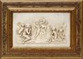 011478 CAST MARBLE PLAQUE ALLEGORICAL SCENE 8 X 13