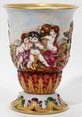 011477 CAPO DI MONTE PORCELAIN VASE H 5 34