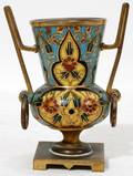 011460 FRENCH ENAMELED BRONZE URN H 4 W 3