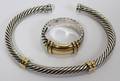 010388 DAVID YURMAN CABLE STERLING  18 KT GOLD RING