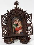 122396 PAINTING ON PORCELAIN MADONNA OF CHAIR