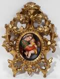 122395 PAINTING ON PORCELAIN MADONNA OF THE CHAIR