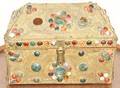 112440 SEMIPRECIOUS STONE AND BRASS CHEST