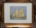 112416 ROY GAMBLE OIL ON PANEL 5 X 6 SAILBOAT