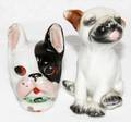 111467 PORCELAIN PUG DOG FIGURES EARLY 20TH C TWO