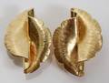 110374 14 KT YELLOW GOLD LEAF EARCLIPS TW 10 GR PR