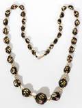 102440 VENETIAN GLASS NECKLACE PINK WFLOWERS L 23
