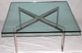 100382 CONTEMPORARY CHROME  GLASS TOP COFFEE TABLE