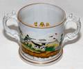 091456 ENGLISH CERAMIC DOUBLEHANDLED FROG MUG