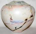 121531 CONTEMPORARY POTTERY COVERED JAR SIGNED 1988