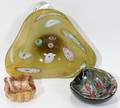 121528 VENETIAN HAND BLOWN GLASS DISHES 3 W 3  11