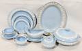 121522 WEDGWOOD EMBOSSED QUEENS WARE DINNER SERVICE