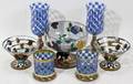 012453 MACKENZIE CHILDS GLASS GROUPING 7 PCS