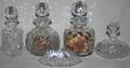 011491 CUT GLASS COLOGNE BOTTLES 4  A DISH