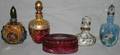 011502 GLASS  PORCELAIN PERFUME BOTTLES 4  A BOX