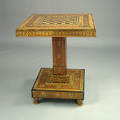 Mahogany and parquetry game table 19th c
